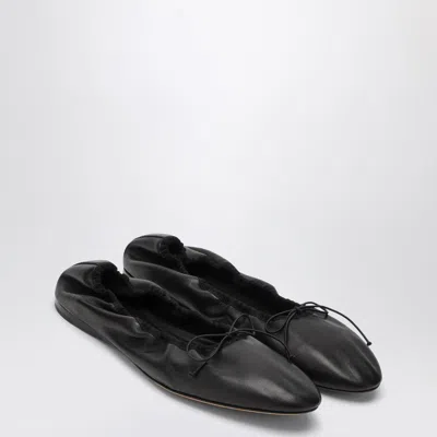 The Row Black Leather Awar Ballerina