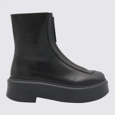 The Row Black Leather Boots