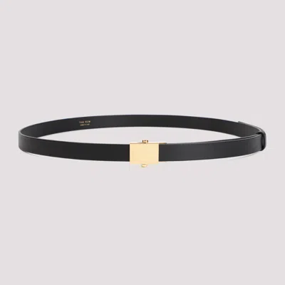 The Row Black Leather Brian Belt