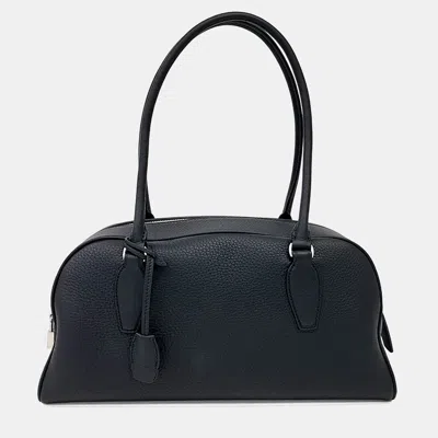 Pre-owned The Row Black Leather E/w India Bag