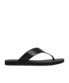 The Row Dune Classic Ginza Leather Flip Flops In Black