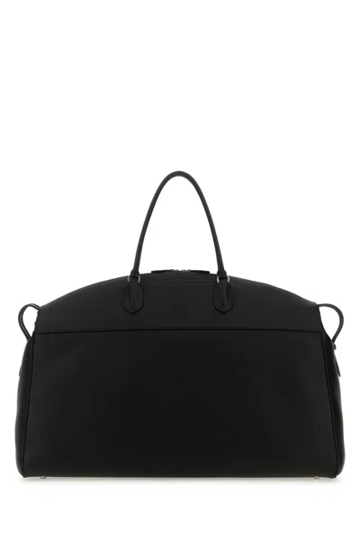 The Row Black Leather George Travel Bag
