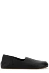 The Row Black Leather Hugh Slip-ons
