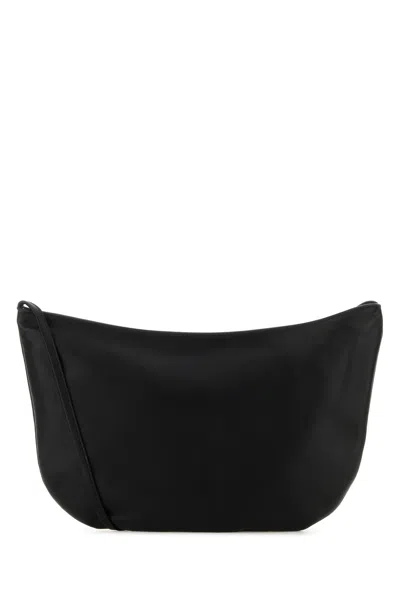 The Row Black Leather Izzy Crossbody Bag