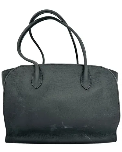 Pre-owned The Row Black Leather Marlo 12 Tote (authentic Pre-loved)