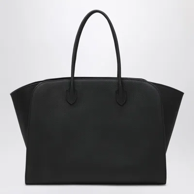 The Row Marlo Grained Leather Tote Bag In Black