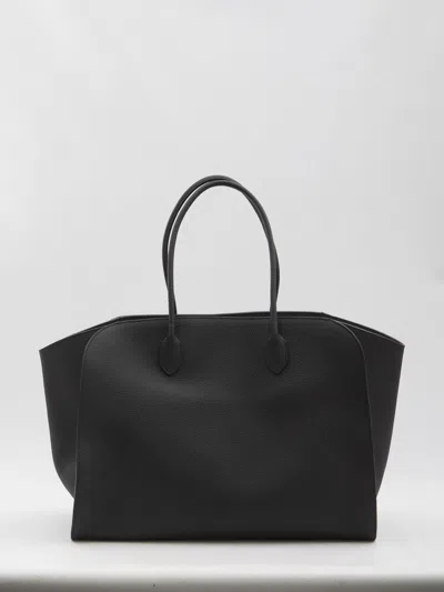 The Row Black Leather Marlo Tote Bag