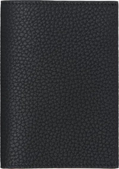 The Row Black Leather Passport Holder