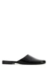 The Row Penelope Leather Pointed Toe Slippers In Black
