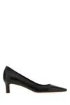 The Row Black Leather Pumps In Black