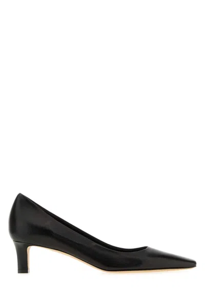 The Row Black Leather Pumps