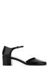 The Row Black Leather Penelope Pumps In Black