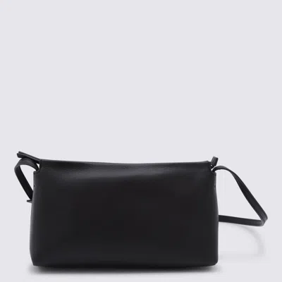The Row Black Leather Rene Crossbody Bag In Purple