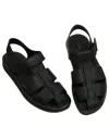 The Row Fisherman Leather Sandals In Black