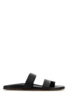 The Row Hugh Nappa Leather Sandals In Black