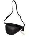 The Row Slouchy Banana Shoulder Bag In Black Leather In Black