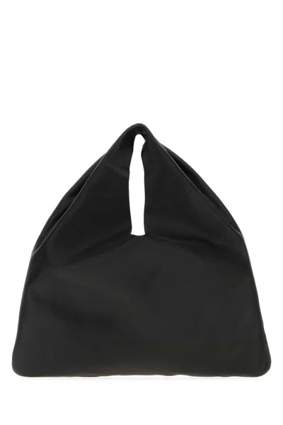 The Row Black Leather Small Bindle Handbag