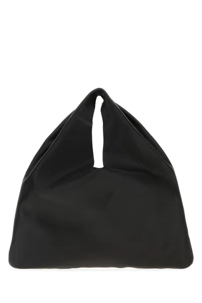 The Row Black Leather Small Bindle Handbag