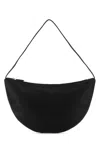 The Row Black Leather Small Izzy Shoulder Bag In Black