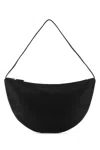 The Row Black Leather Small Izzy Shoulder Bag In Black