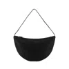 The Row Black Leather Small Izzy Shoulder Bag In Black