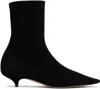 The Row Black Liisa Kitten Boots In Black