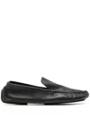 The Row Lucca Leather Loafers In Blk - Black