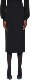 The Row Black Mathias Midi Skirt In Blk Black