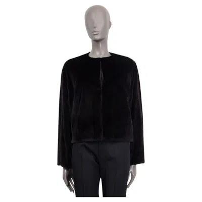 Pre-owned The Row Black Mink Fur Collarless Short Jacket Xs