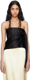 The Row Nana Draped Bandeau Top In Blk Black