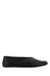 The Row Black Nappa Leather Strella Ballerinas In Black