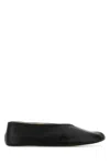 The Row Black Nappa Leather Strella Ballerinas In Black