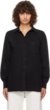 The Row Nesson Oversized Linen Button-down Shirt In Blk Black