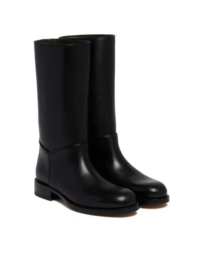 The Row Black Nibilis Riding Boots In Black Nero   #000000