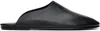 The Row Leather Nicco Slides In Blk Black