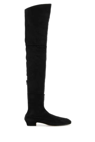 THE ROW BLACK OVER-THE-KNEE BOOTS
