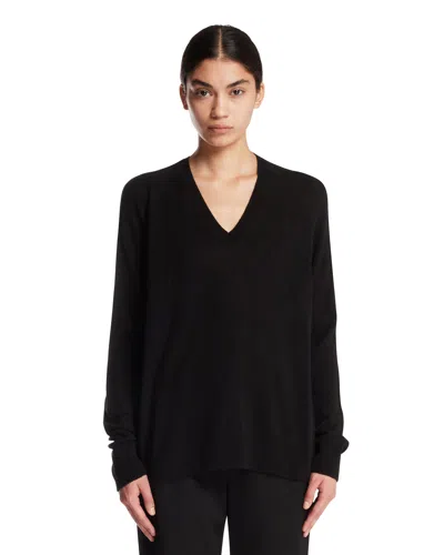 The Row Black Phora Sweater In Black Nero   #000000