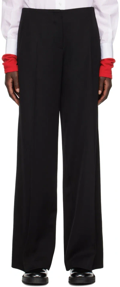 The Row Barrie Wide-leg Wool Pants In Black