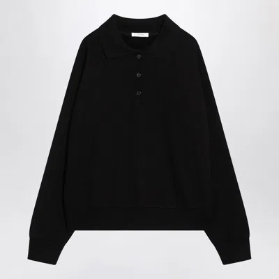 The Row Black Polo In Cotton And Cashmere
