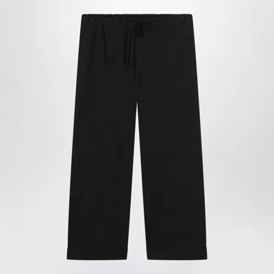The Row Lowrise Relaxedfit Cotton Poplin Trousers In Black