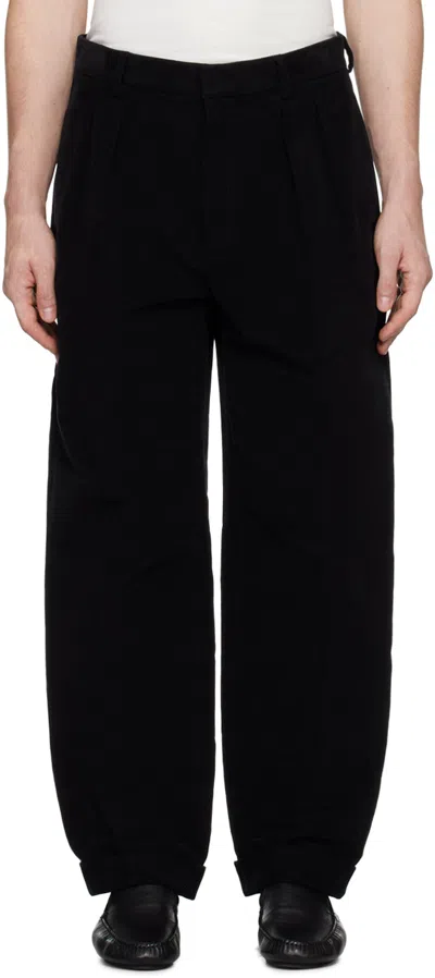 The Row Black Rolf Trousers In Blk Black