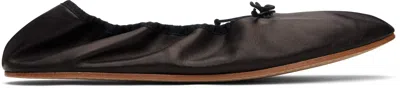 The Row Black Round Ballerina Flats