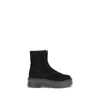 The Row Black Rubber Ankle Boots In Black