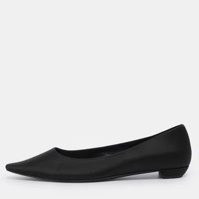 Pre-owned The Row Black Satin Pointed Toe Pumps Size 35
