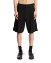 The Row Black Wool Sayed Bermuda Shorts In Black