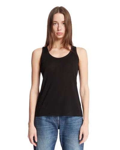 The Row Black Silk, Linen And Cashmere Top