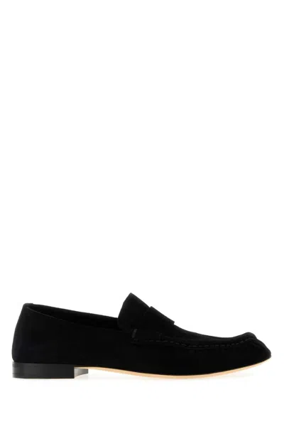 The Row Black Slip On Loafers In Multi