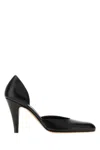 The Row Black Leather Ornella Pumps In Black