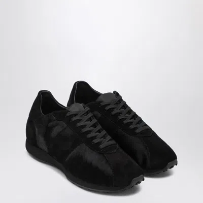 THE ROW BLACK SNEAKER IN PONY AND VELVET