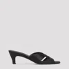 The Row Soft Knot 65 Satin Mules In Black